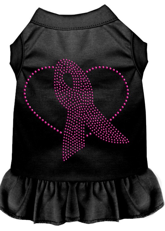 Pink Ribbon Rhinestone Dress Black Lg